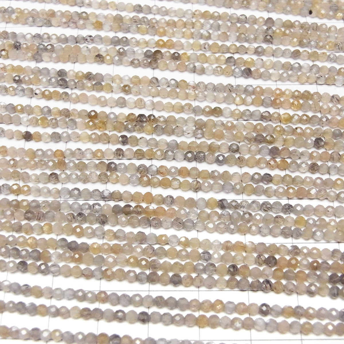 Silver & Golden Sheen Multicolor Moonstone AAA Faceted Round 2mm 1-strand beads (approx. 15 inches/37 cm) High Quality!