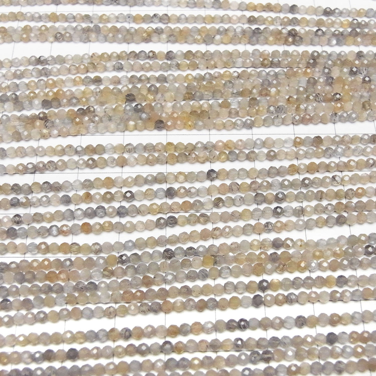 Silver & Golden Sheen Multicolor Moonstone AAA Faceted Round 2mm 1-strand beads (approx. 15 inches/37 cm) High Quality!