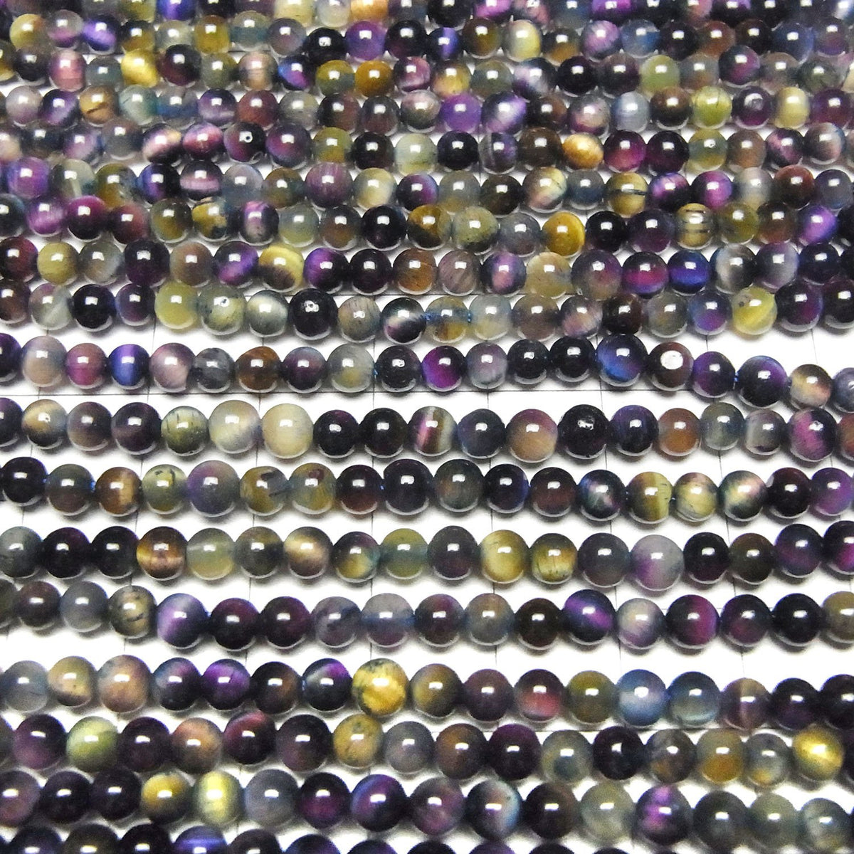 Mix Tiger's Eye AAA- Round 4mm 1strand beads (aprx.15inch / 36cm)