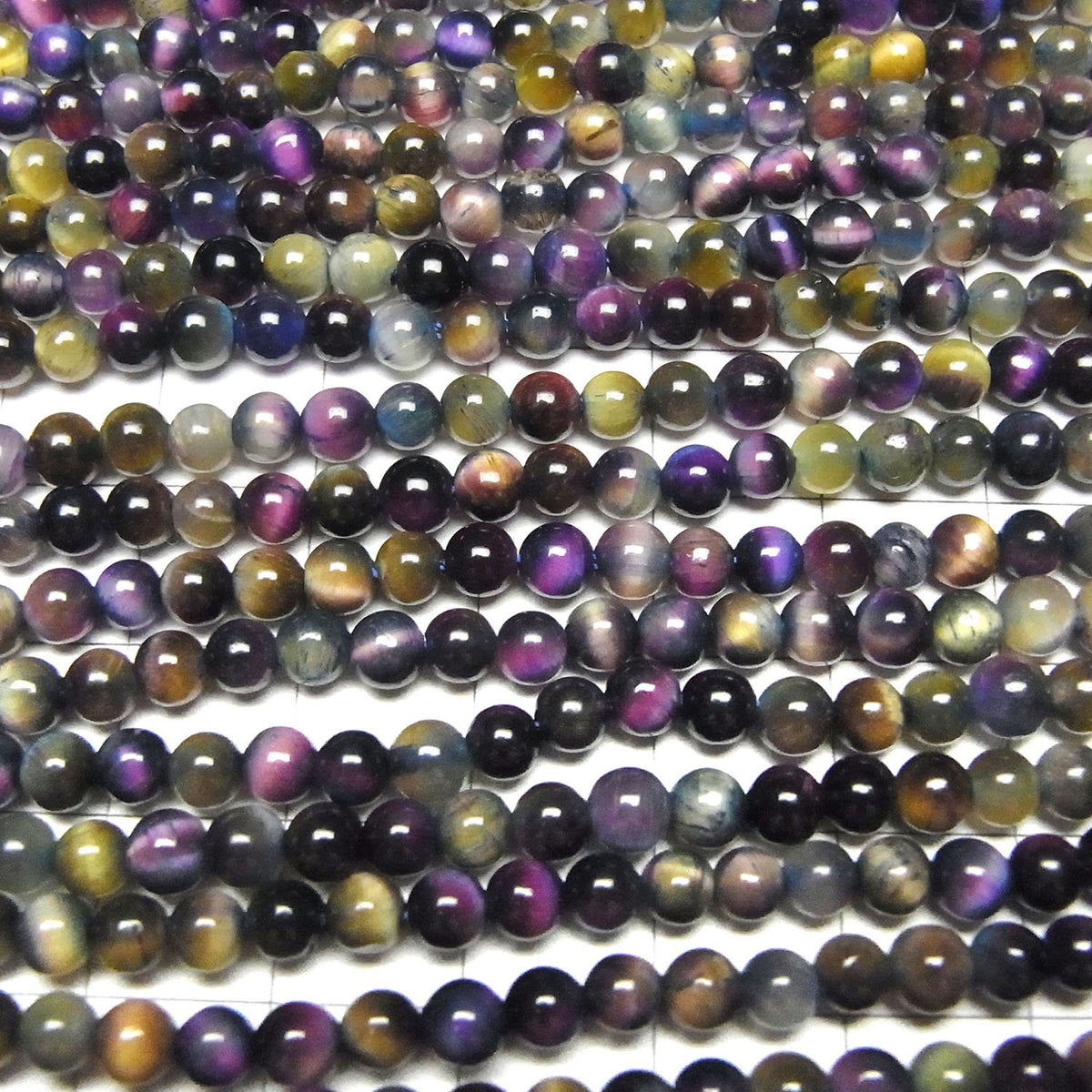 Mix Tiger's Eye AAA- Round 4mm 1strand beads (aprx.15inch / 36cm)