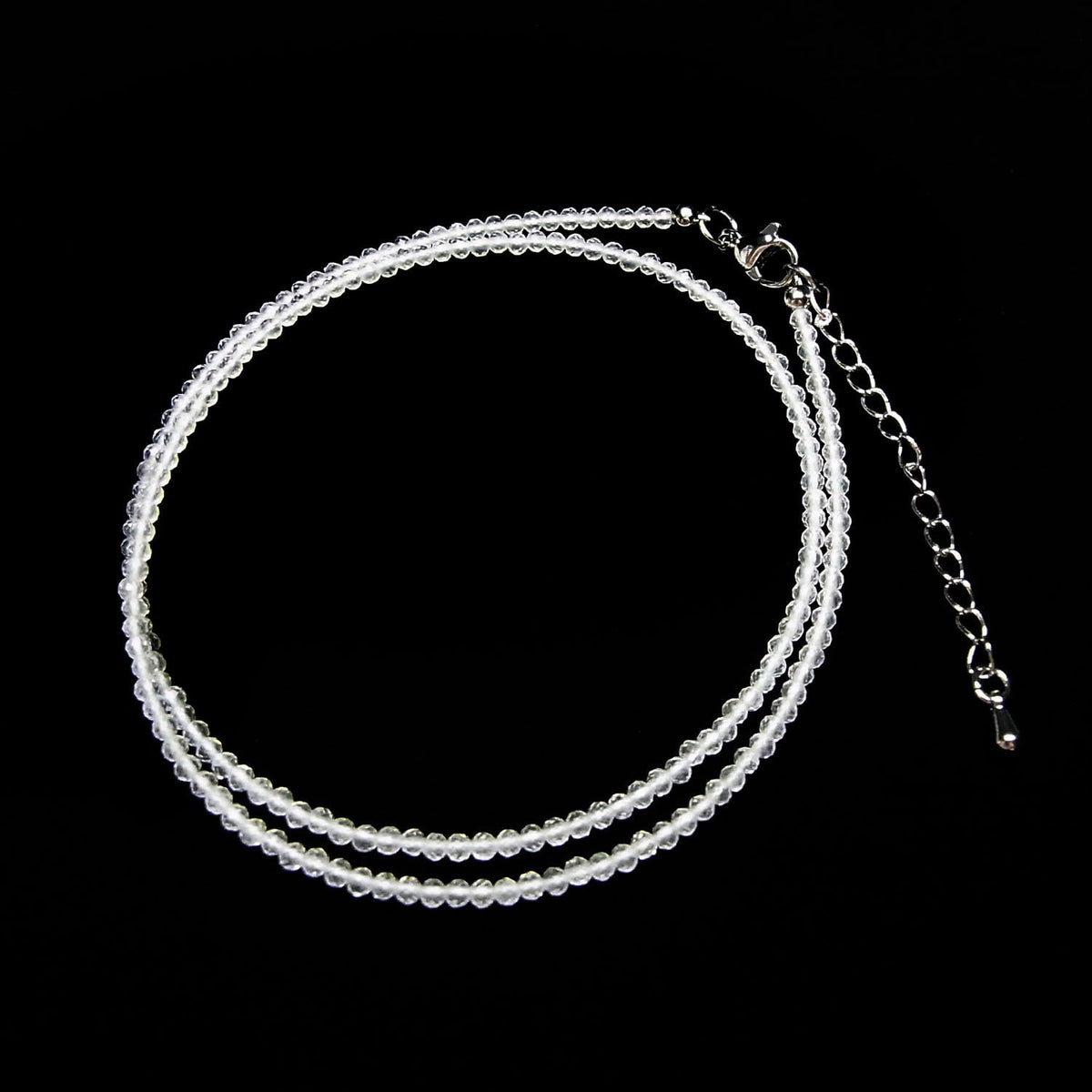 High Quality! Crystal Quartz AAA Faceted Round 2mm Necklace