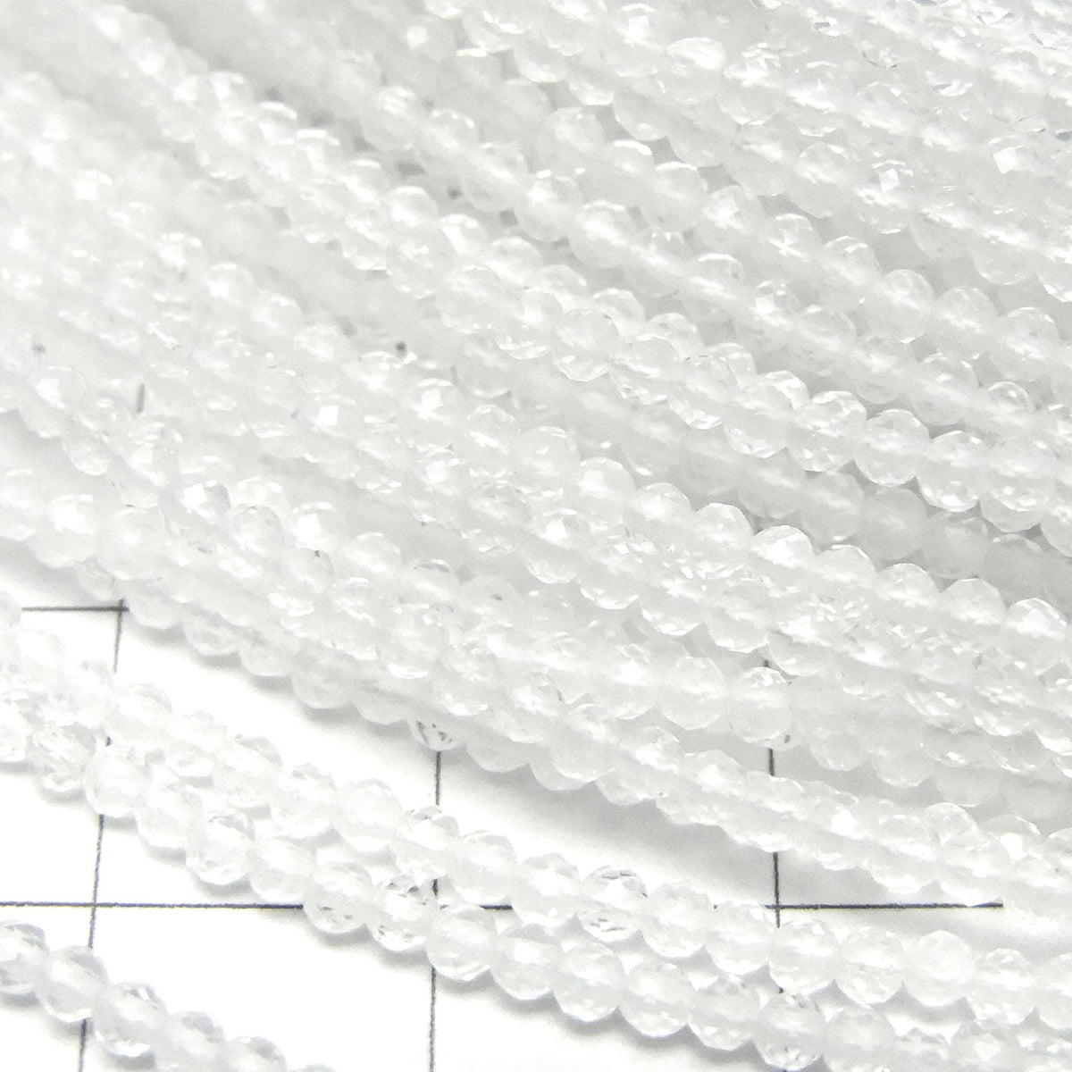 High Quality! Crystal Quartz AAA Faceted Round 2mm Necklace