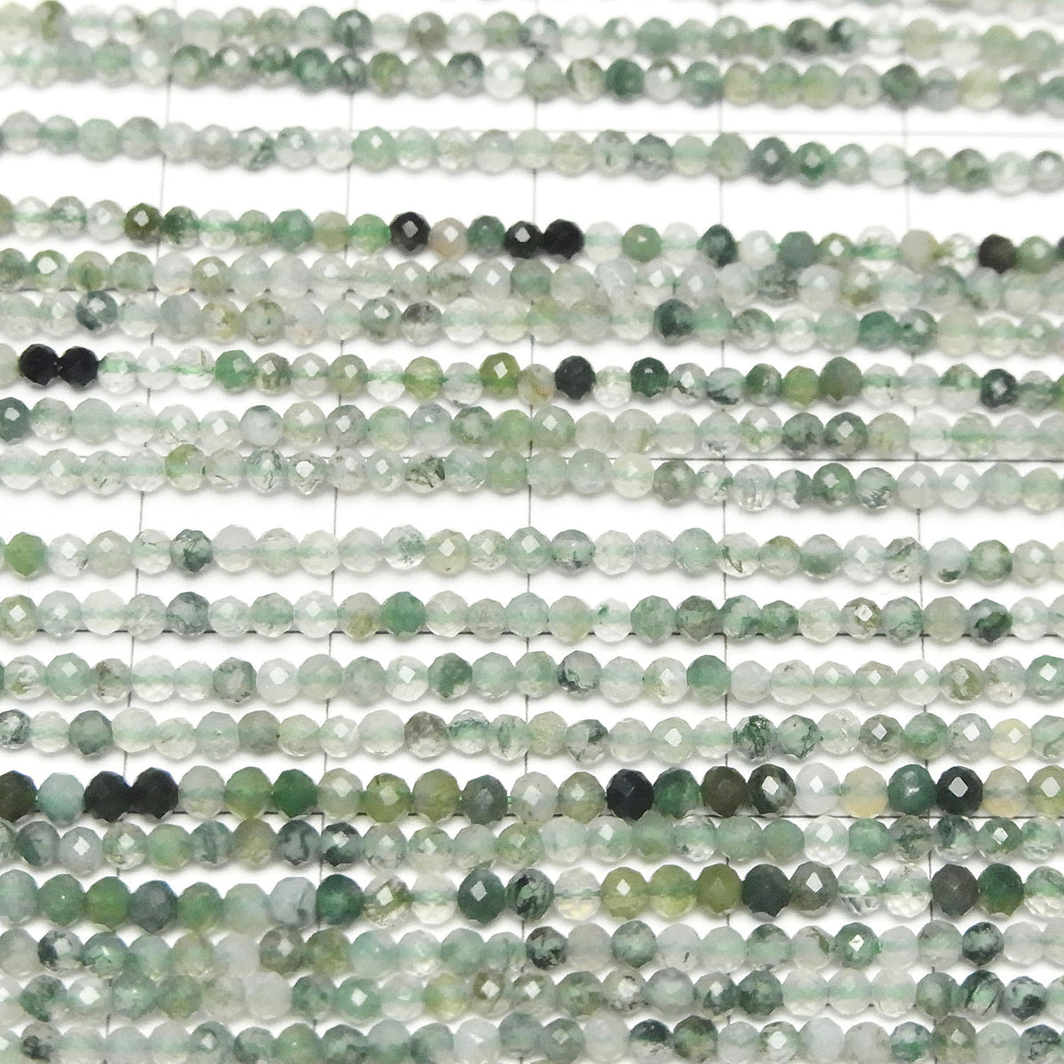 High Quality! Moss Agate AAA Faceted Round 2mm 1strand beads (aprx.15inch/37cm)