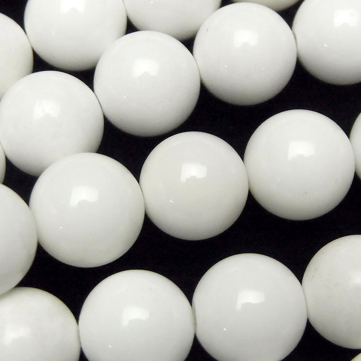 Onyx Blanc AAA Rond 12mm 1/4 ou 1 fil de perles (environ 15 pouces/36 cm)