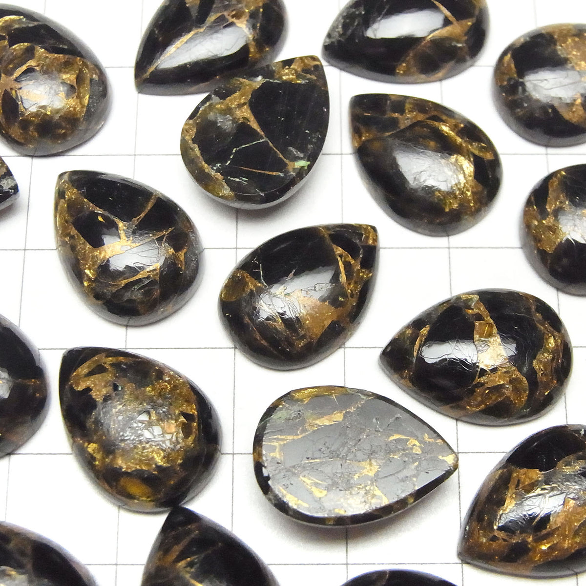 銅曜石 AAA 梨形素面切割 18x13mm 3顆 $14.99！