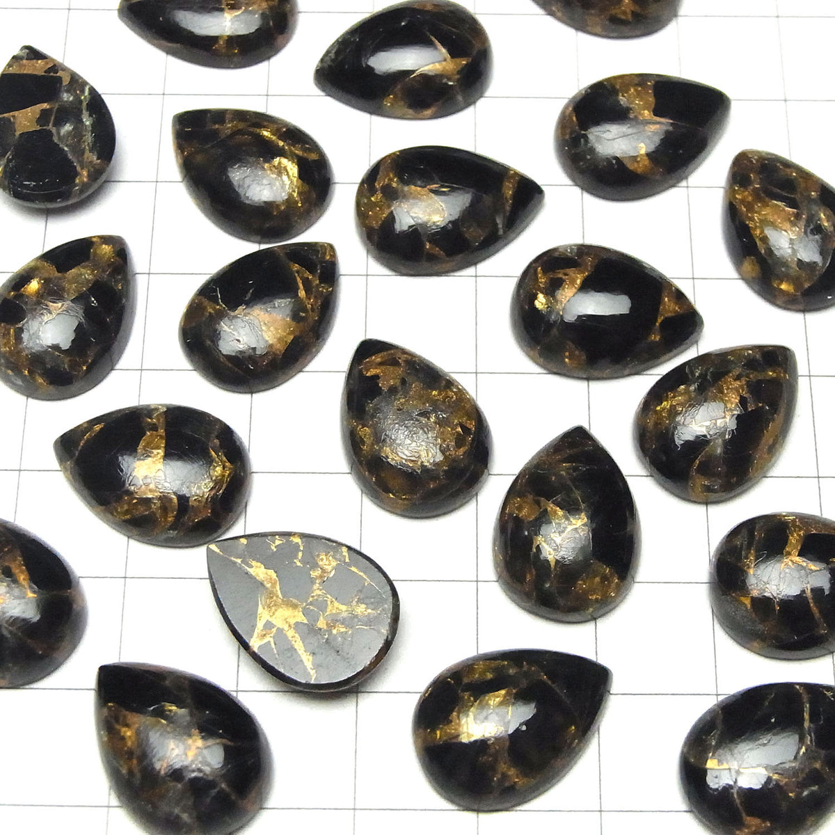 銅曜石 AAA 梨形素面切割 18x13mm 3顆 $14.99！