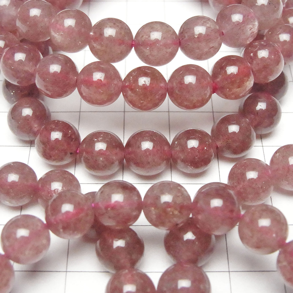 Bracelet en Épidote Rose AA+ Rond 9 mm