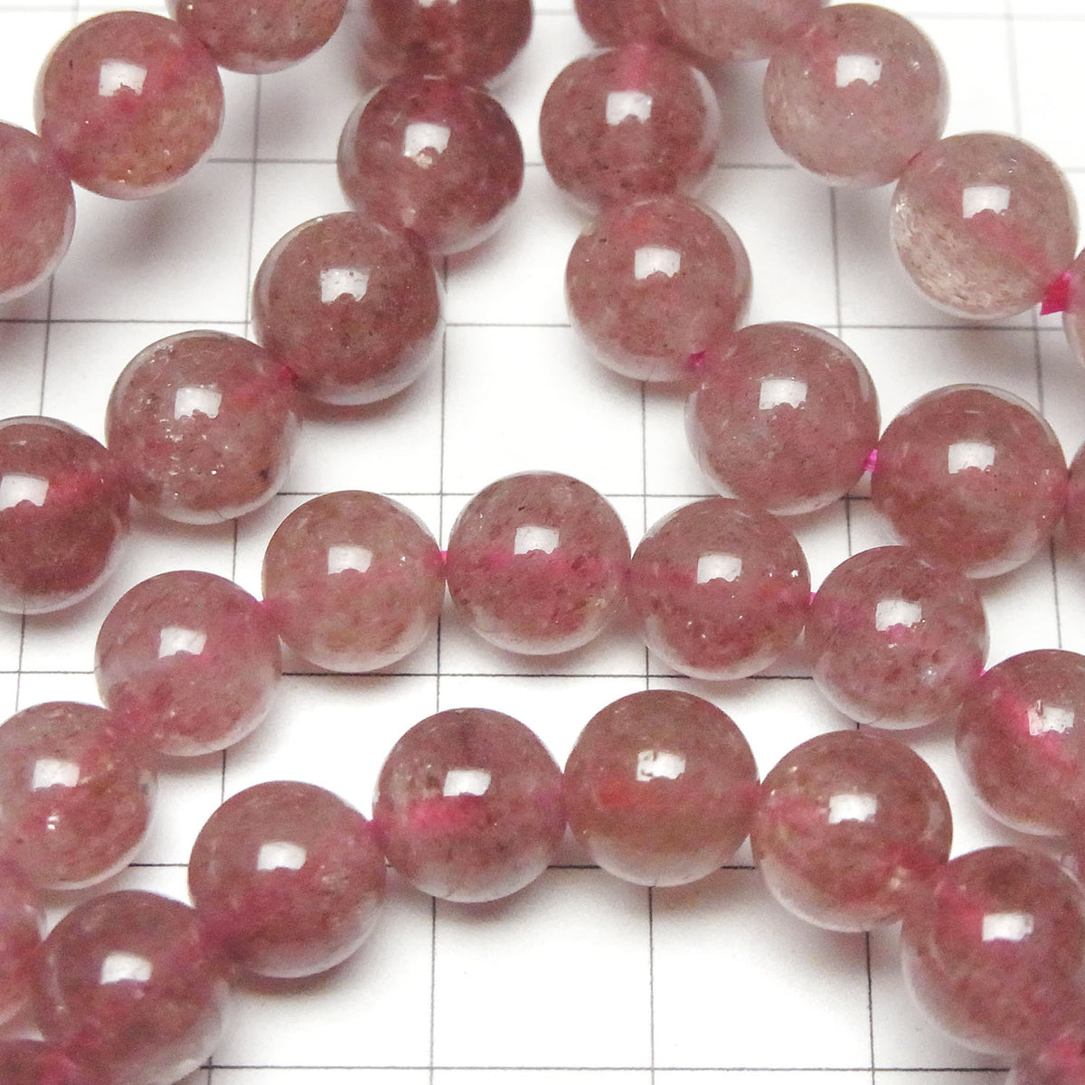 Bracelet en Épidote Rose AA+ Rond 9 mm