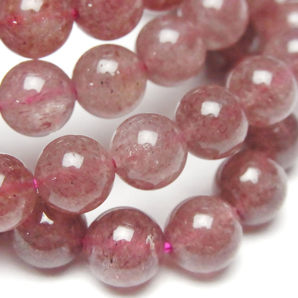 Bracelet en Épidote Rose AA+ Rond 9 mm