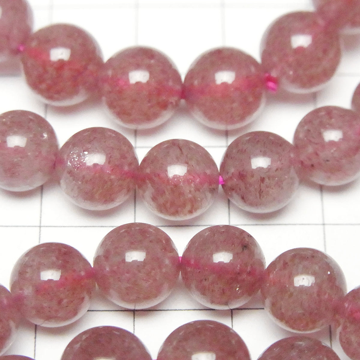 Bracelet en Épidote Rose AA+ Rond 9 mm