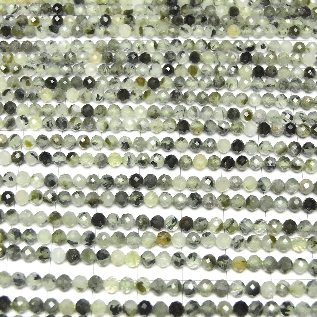 High Quality! Prehnite AA Faceted Round 3mm 1strand beads (aprx.15inch/37cm)