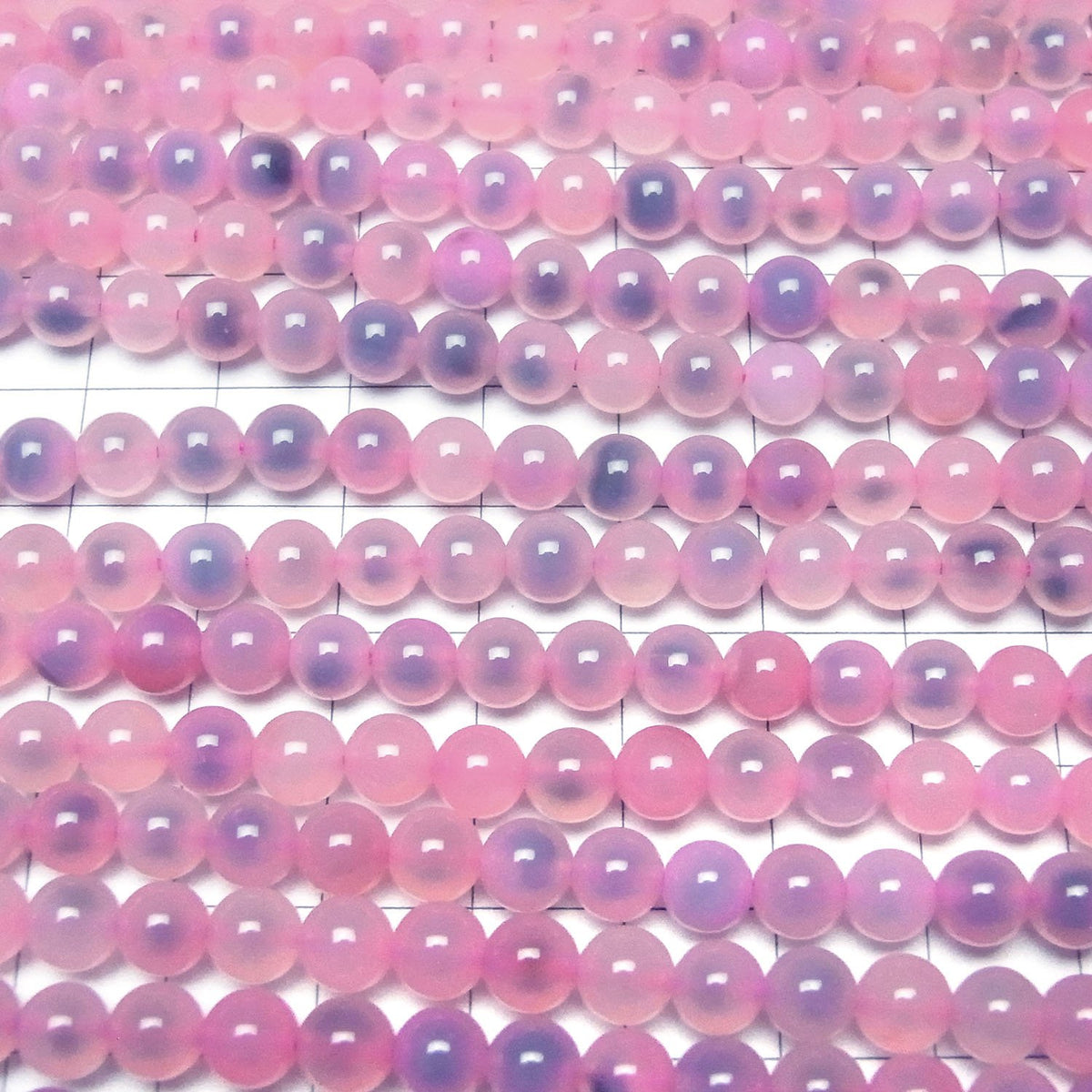 粉紅色木薯瑪瑙圓珠 6mm 1串珠子 (約14英吋/35公分)