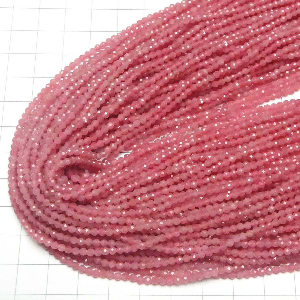 Imperial Rhodonite AA++ Faceted Round 2.5mm 1strand beads (approx. 15 inches/37 cm) High Quality!
