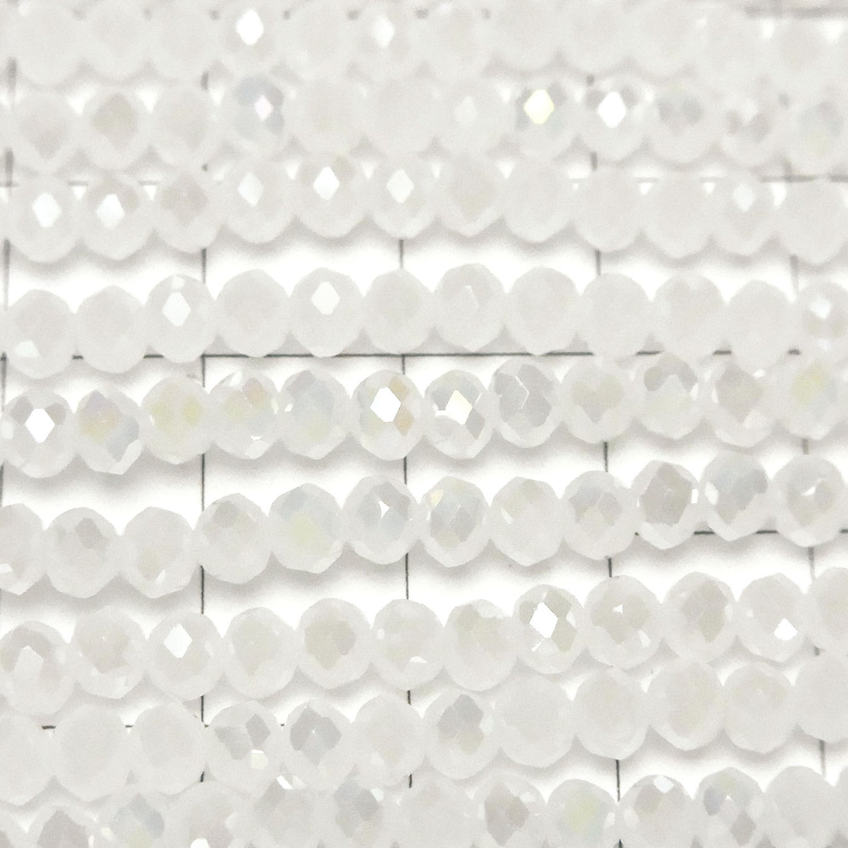 1strand $1.79! Glass Beads Faceted Button Rondelle 4 x 4 x 3 mm White No.2 AB 1strand beads (aprx.17 inch / 43cm)