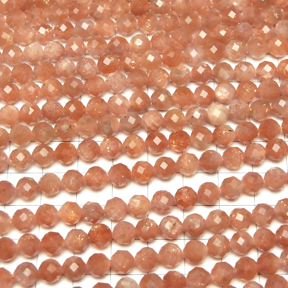 Haute Qualité ! Perles rondes facettées en pierre de soleil AA+ 6mm (environ 15 pouces/36 cm) 1 brin