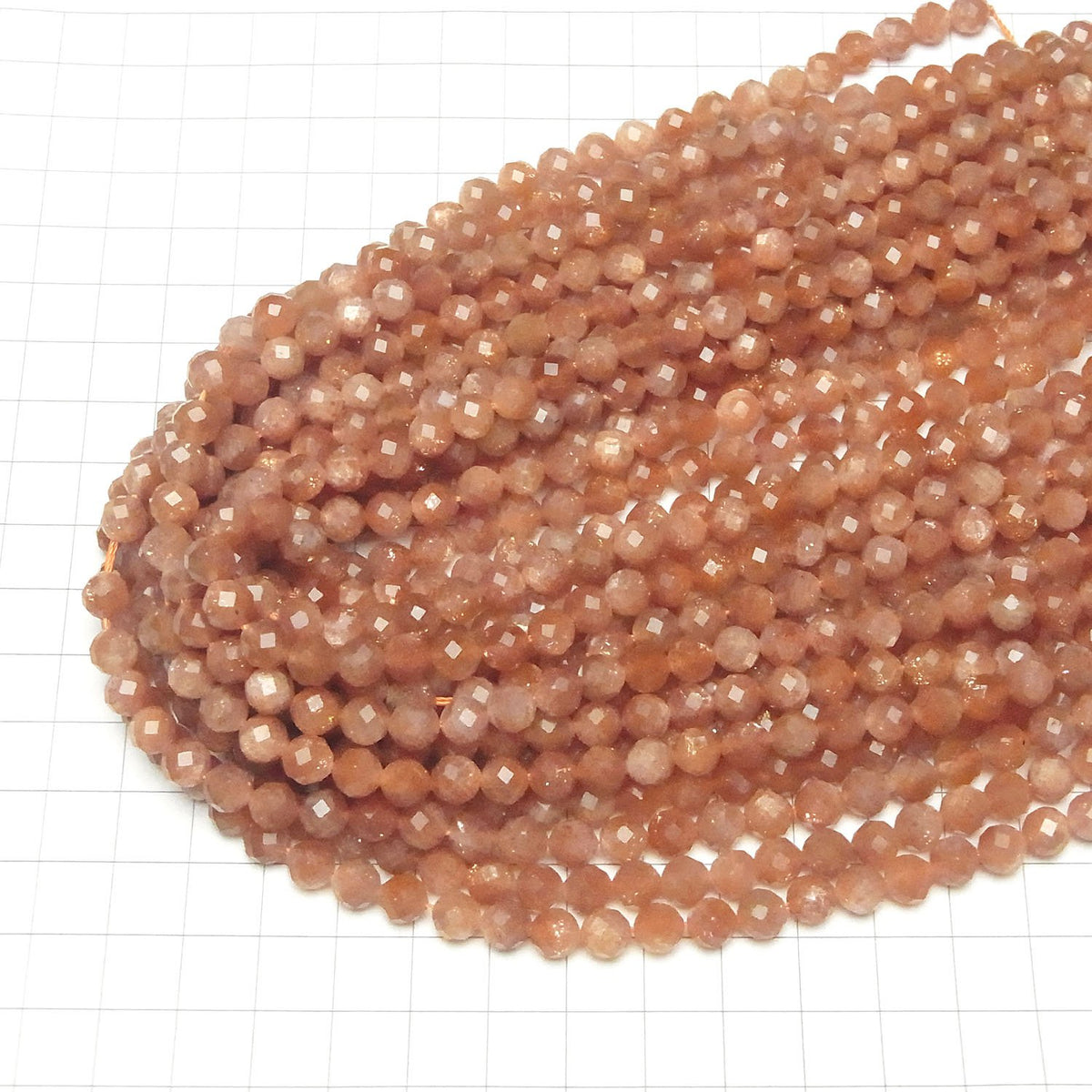 Haute Qualité ! Perles rondes facettées en pierre de soleil AA+ 6mm (environ 15 pouces/36 cm) 1 brin