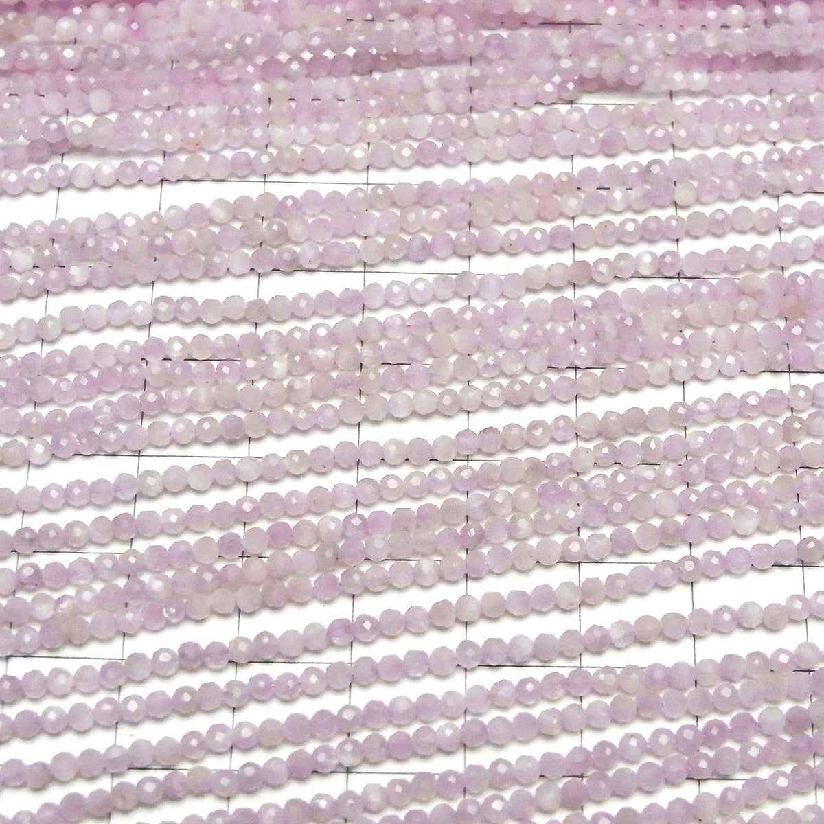 Haute qualité ! Kunzite nigériane AA+ ronde facettée 2 mm, 1 fil de perles (environ 15 pouces/37 cm)