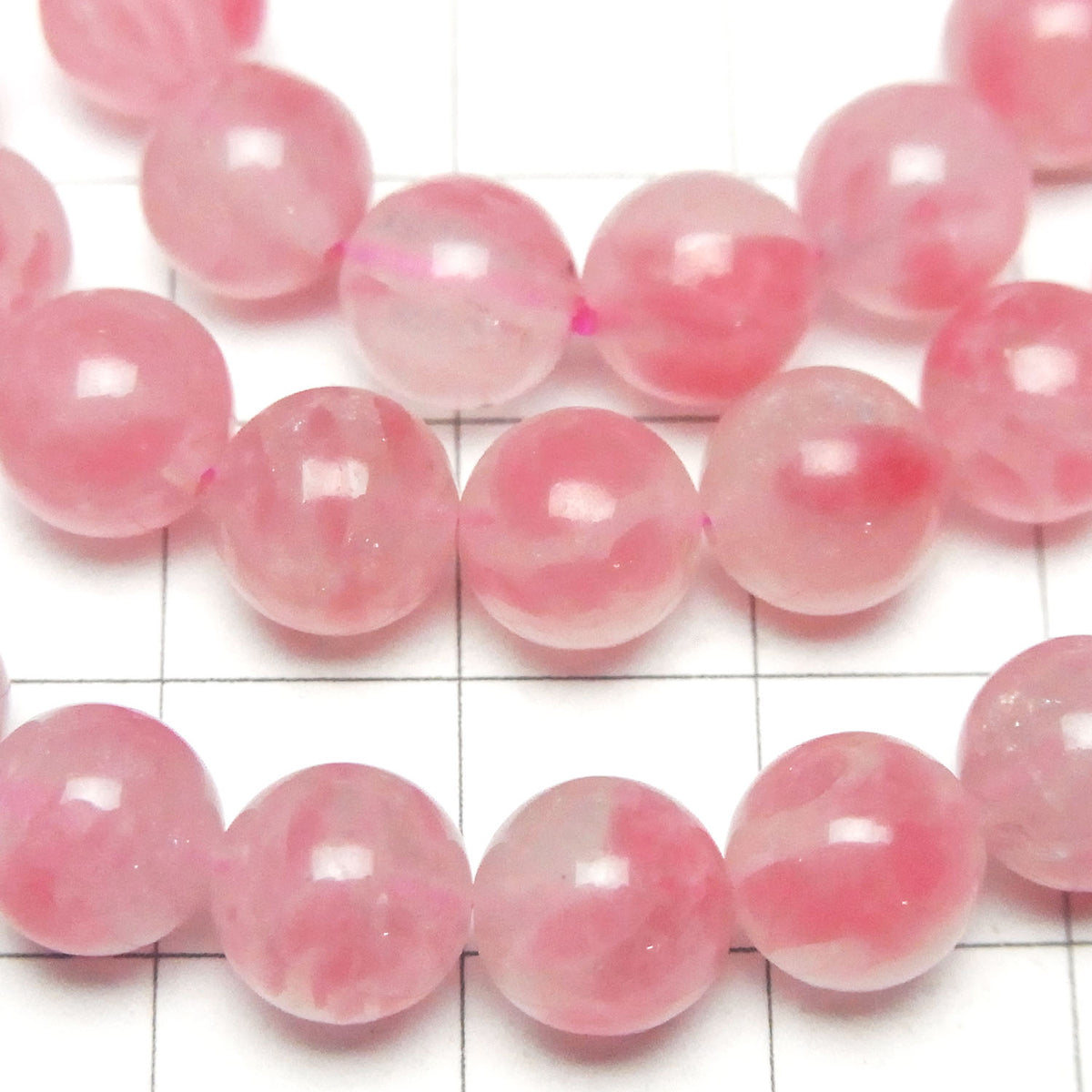 Bracelet Rhodonite Silice AAA - Perles Rondes 8-9mm