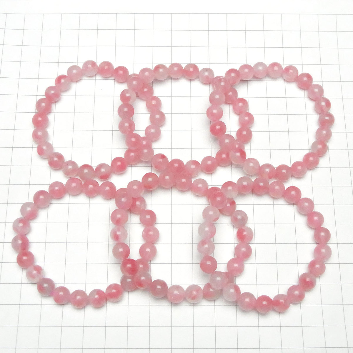 Bracelet Rhodonite Silice AAA - Perles Rondes 8-9mm