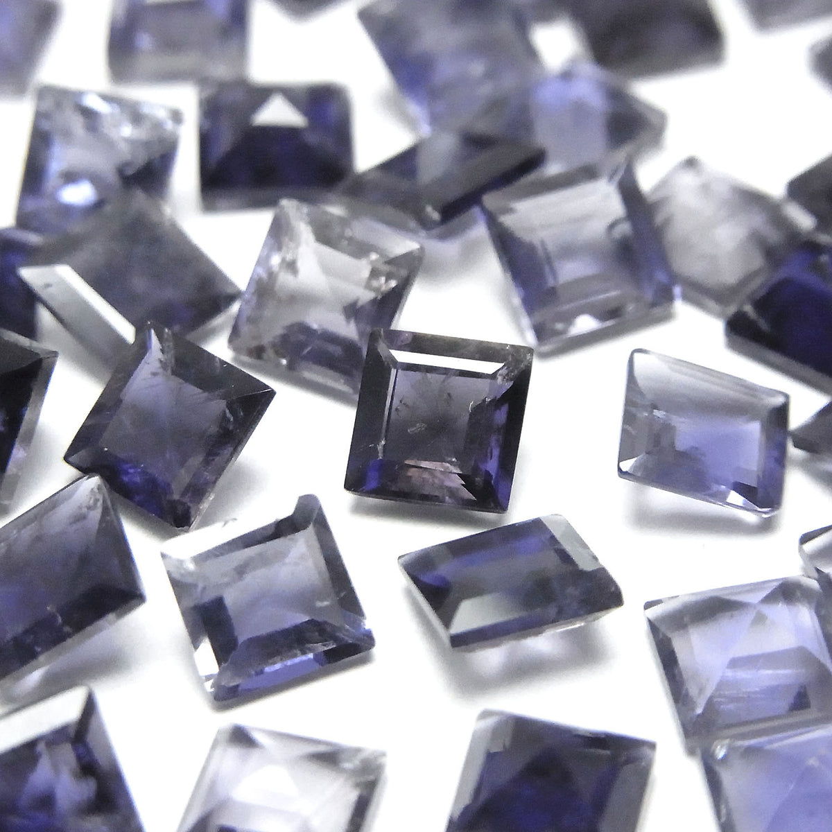 High Quality Iolite AAA- Loose stone Square Faceted 6x6mm 3pcs