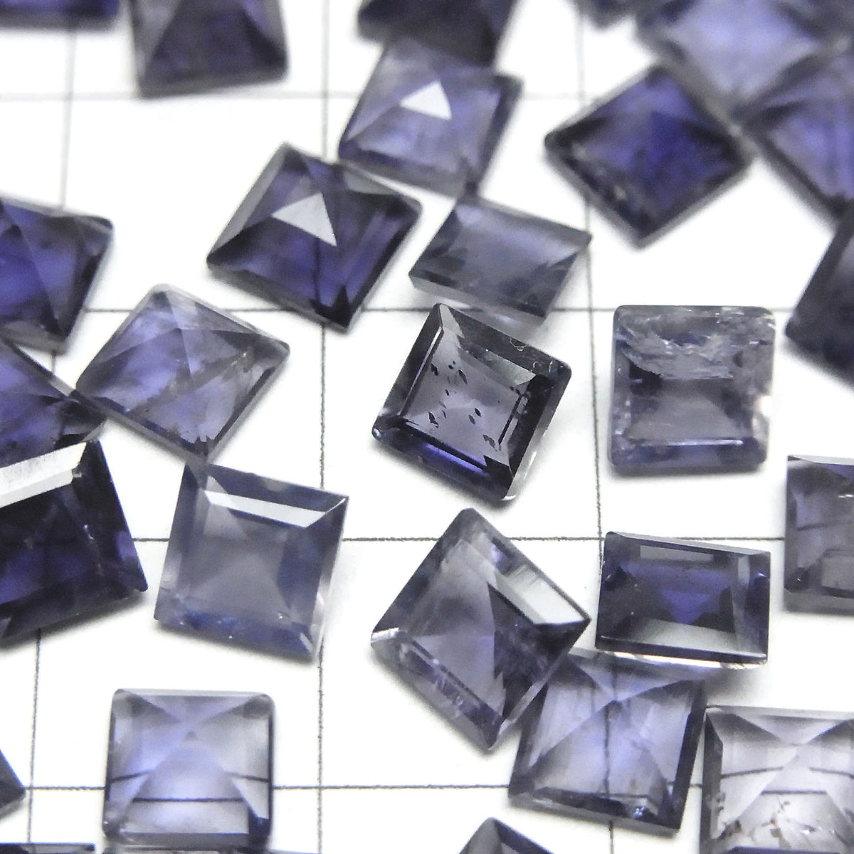 High Quality Iolite AAA- Loose stone Square Faceted 6x6mm 3pcs