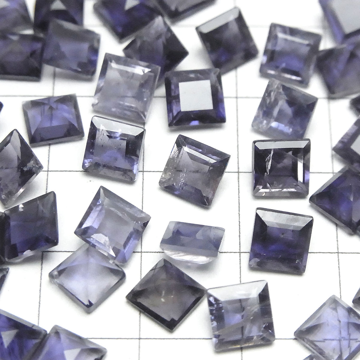 高品質堇青石 AAA- 裸石 方形刻面 6x6mm 3顆
