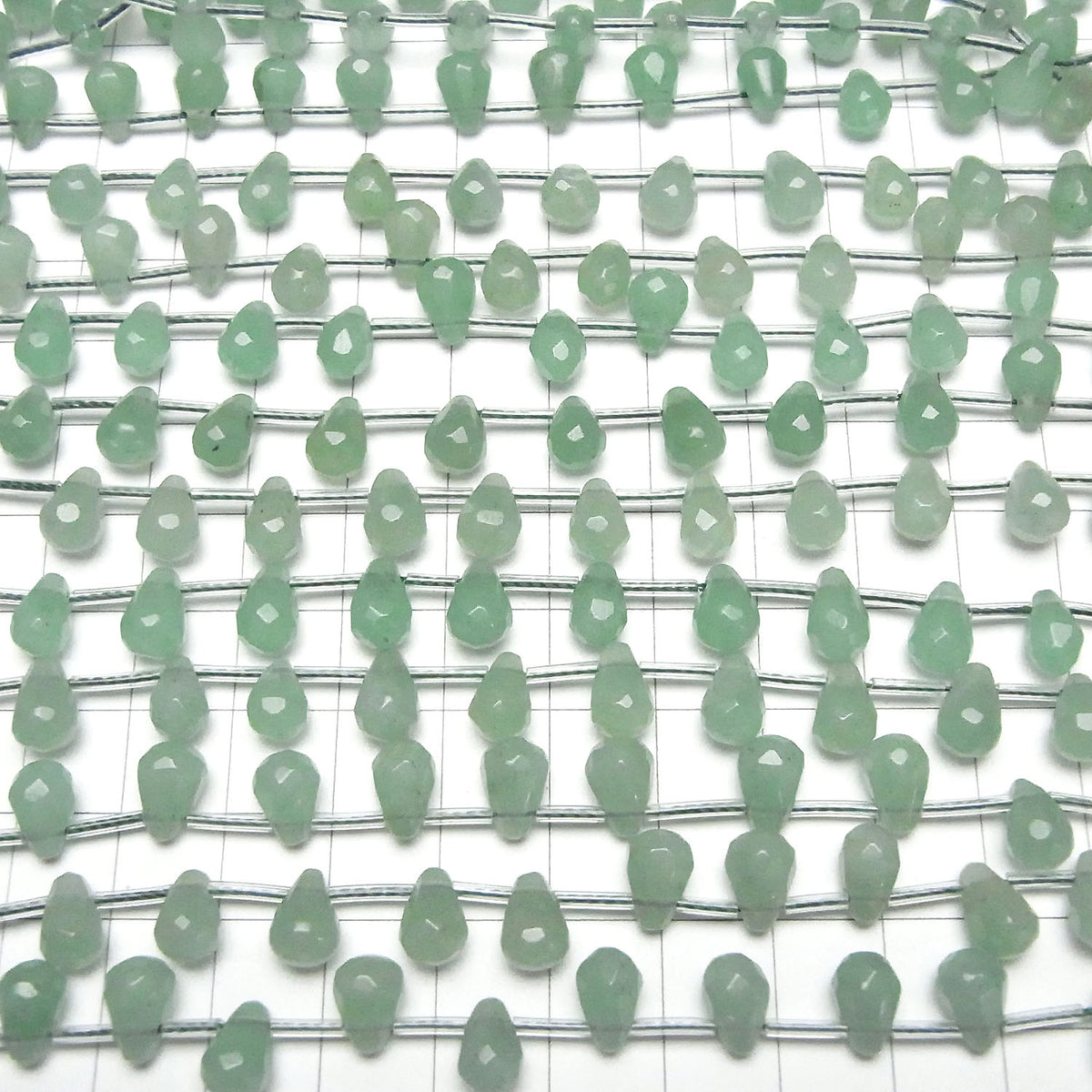Aventurine Verte Goutte Facettée 9x6x6mm demi ou 1 fil perles (env. 16inch/40cm)