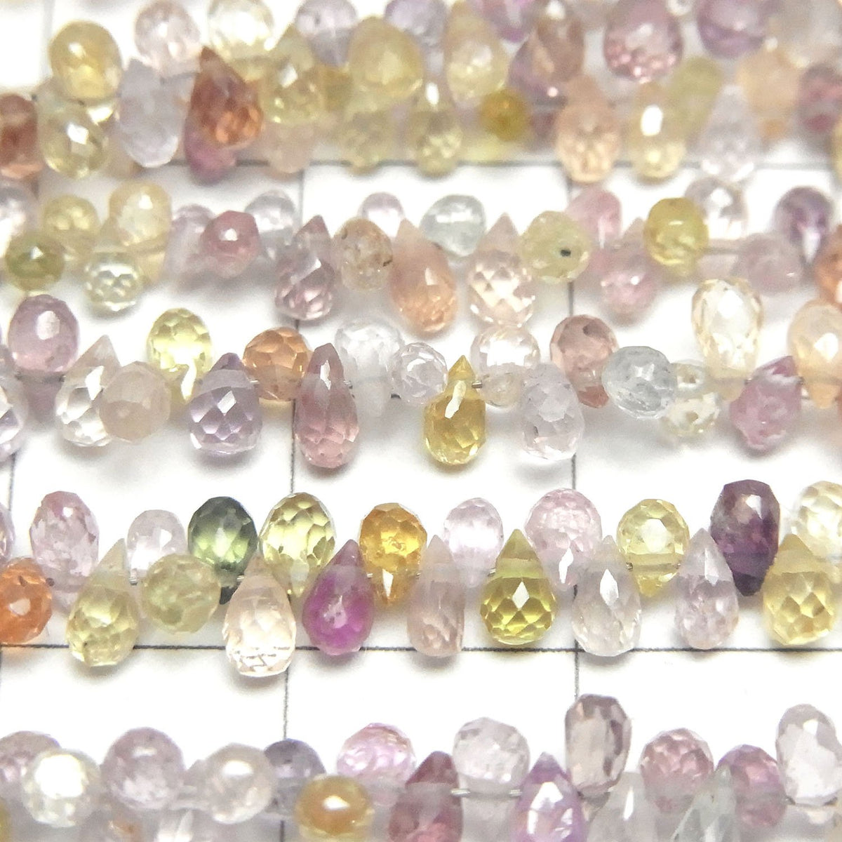 High Quality Multicolor Sapphire AAA- Drop Faceted Briolette Half or 1strand beads (approx. 7 inches/18 cm)