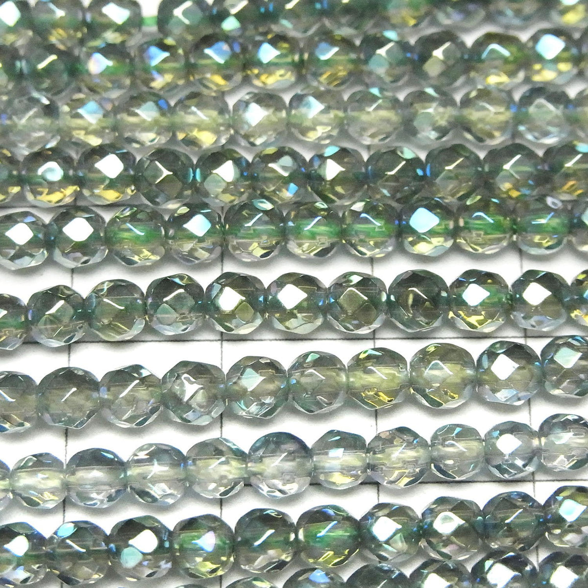Green flash Crystal Quartz 32 Faceted Round 4 mm half or 1strand beads (aprx. 15 inch / 37 cm)