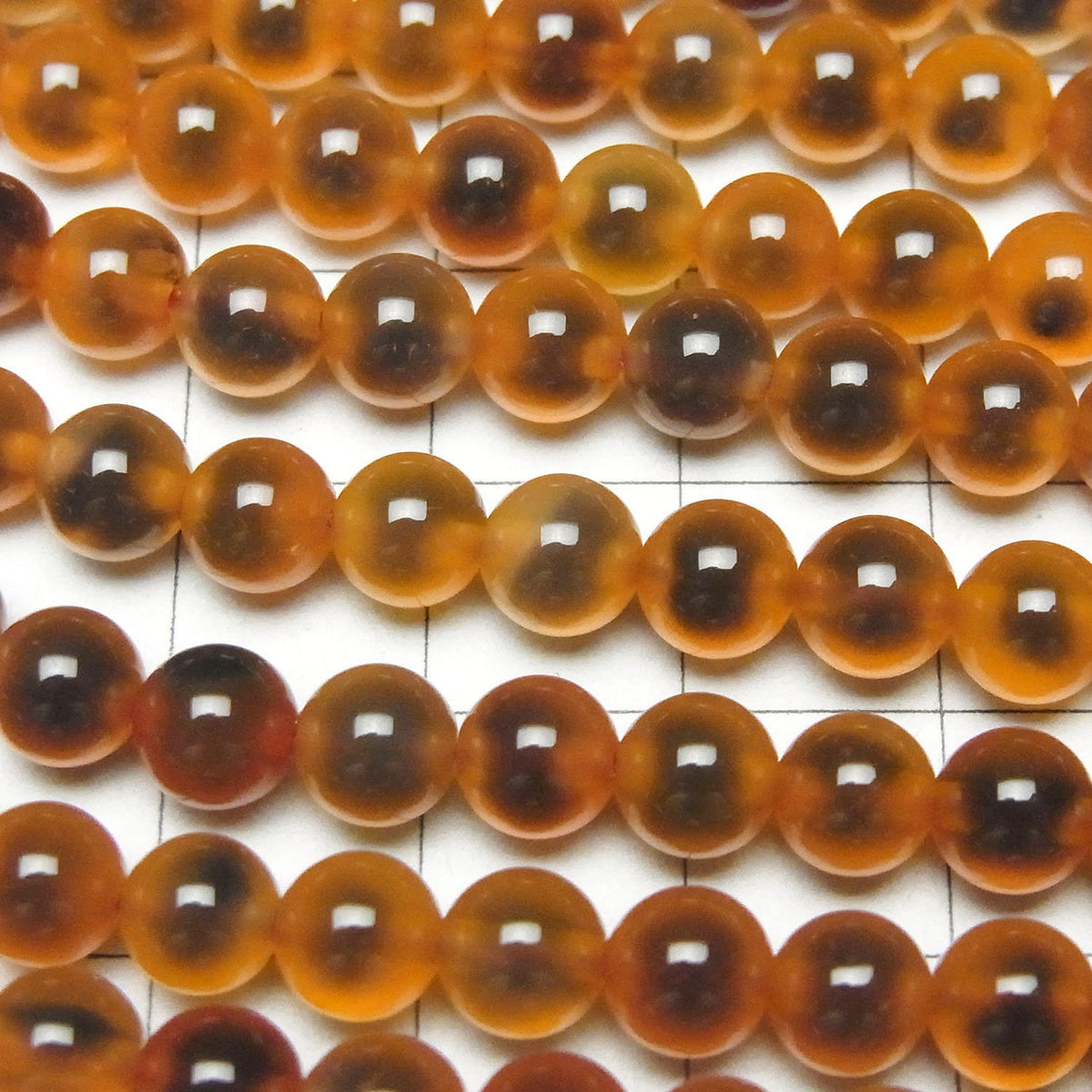 Perles rondes d'agate tapioca de couleur orange 6mm 1fil (environ 35cm/14pouces)