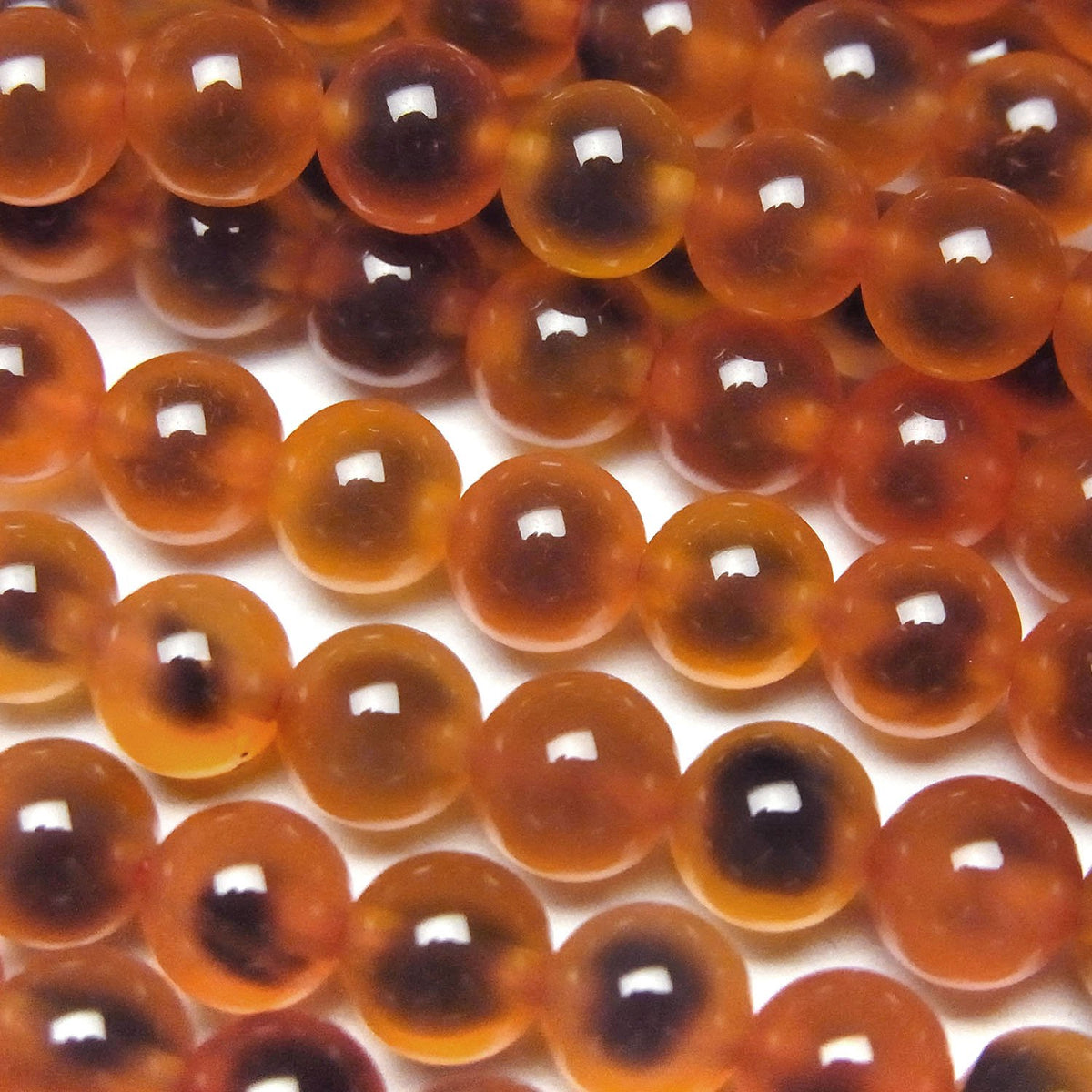 Perles rondes d'agate tapioca de couleur orange 6mm 1fil (environ 35cm/14pouces)