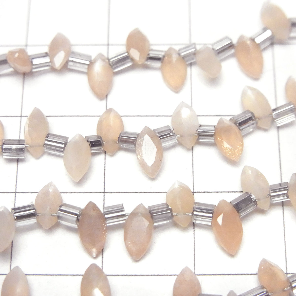 High Quality Peach Moonstone AA++ Marquise Faceted 6x3mm 1strand beads (18pcs)