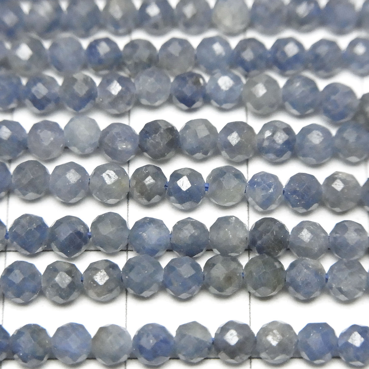 High Quality! Sri Lanka Sapphire AA Faceted Round 3-3.5mm 1strand beads (aprx.15inch / 37cm)