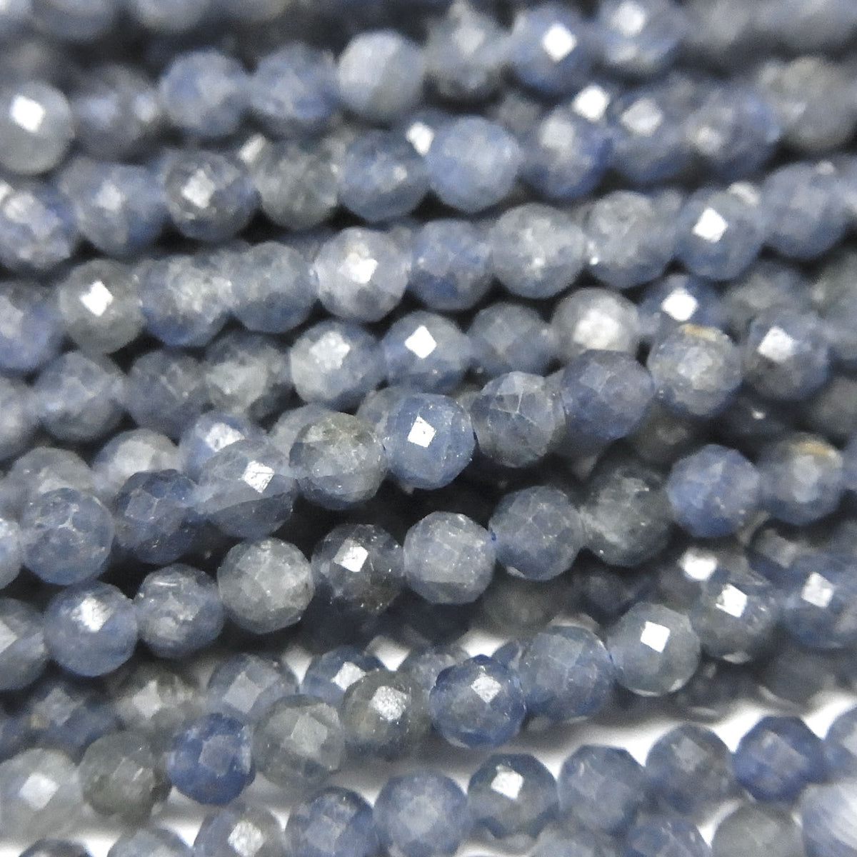 High Quality! Sri Lanka Sapphire AA Faceted Round 3-3.5mm 1strand beads (aprx.15inch / 37cm)