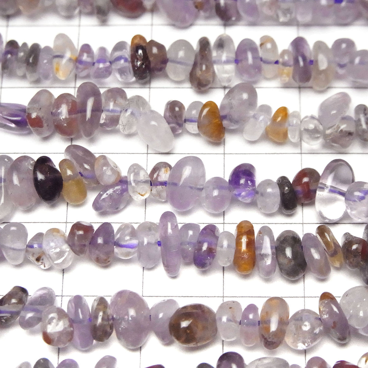 1 fil 5,79 $ ! Cacoxénite dans Améthyste AA++ Pépites (petite pépite) 1 fil de perles (environ 15 pouces/37 cm)