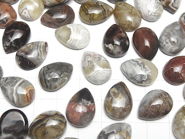 [Video] Laguna Race Agate Pear shape Cabochon 18x13mm 3pcs $11.79!