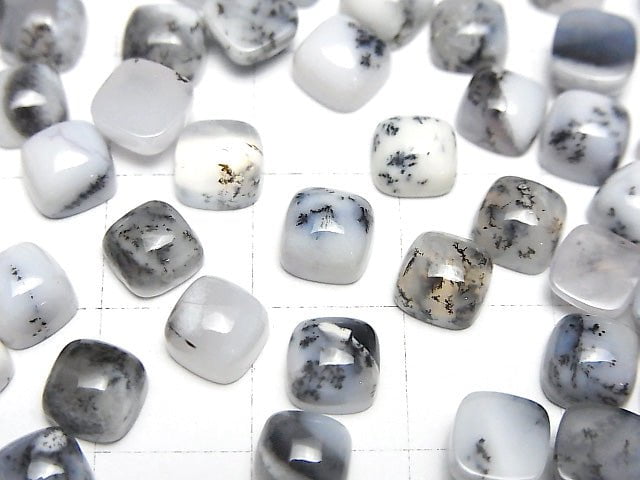 [Video]Dendrite Opal Square Cabochon 6x6mm 10pcs