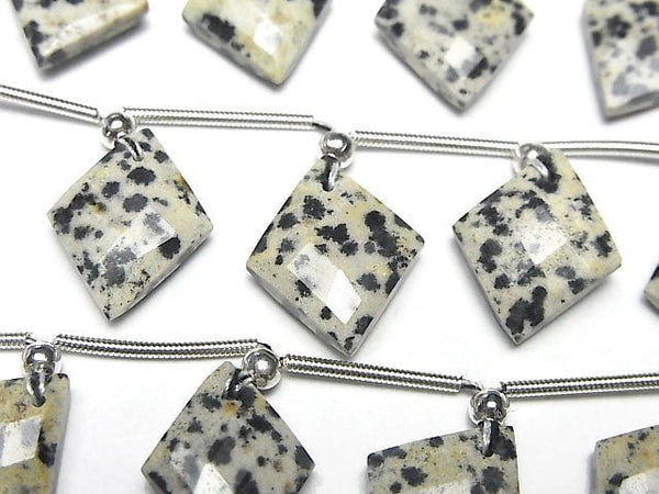 [Video] Dalmatian Jasper Diamond Shape 1strand (8pcs )