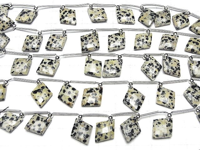 [Video] Dalmatian Jasper Diamond Shape 1strand (8pcs )