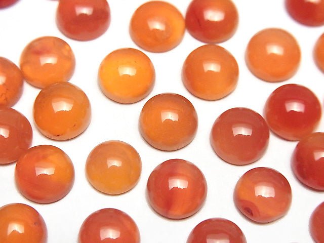 [Video] High Quality Carnelian AAA Round Cabochon 8x8mm 5pcs