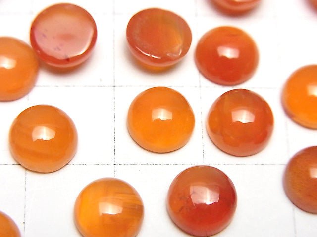 [Video] High Quality Carnelian AAA Round Cabochon 8x8mm 5pcs