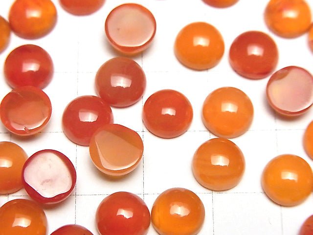 [Video] High Quality Carnelian AAA Round Cabochon 8x8mm 5pcs