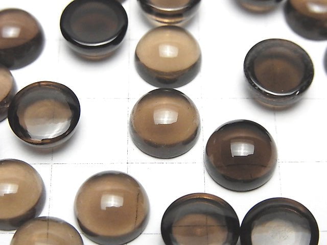 [Video]High Quality Smoky Quartz AAA Round Cabochon 10x10mm 3pcs