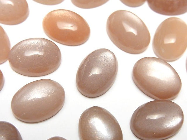 [Video] Peach Moonstone AAA- Oval Cabochon 14x10mm 2pcs