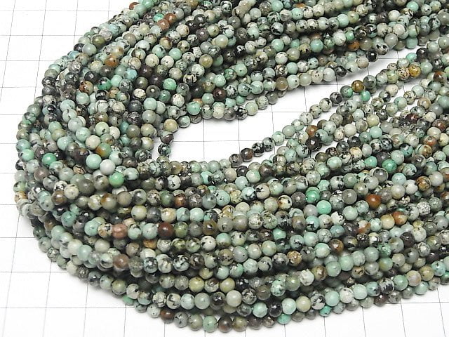 1strand $5.79! African Turquoise  Round 4mm 1strand beads (aprx.15inch/36cm)