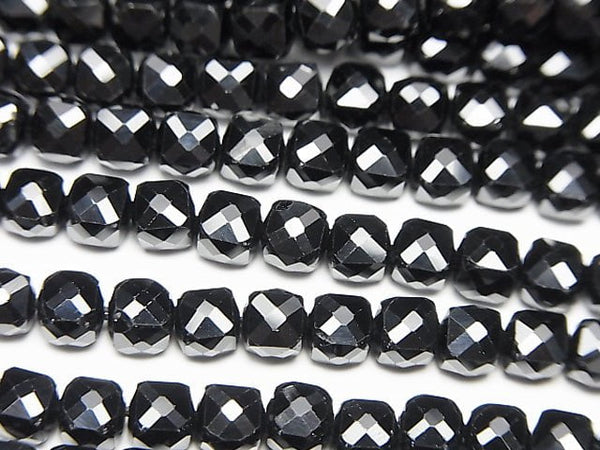 High Quality! Black Spinal AAA Cube Shape 4x4x4mm half or 1strand beads (aprx.15inch / 37cm)