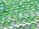 [Video] High Quality! Green Luna Flash Star Faceted Round 6mm 1strand beads (aprx.15inch / 37cm)