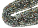 [Video] High Quality! Indian Agate 32 Faceted Round 4 mm 1strand beads (aprx.15 inch / 38 cm)