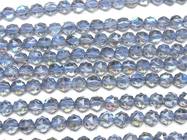 [Video] High Quality! Blue Luna Flash Star Faceted Round 6mm 1strand beads (aprx.15inch / 37cm)