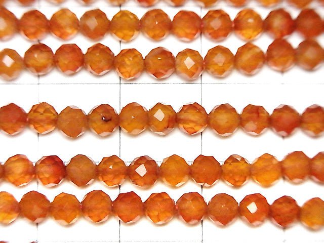 [Video]High Quality Carnelian AAA Faceted Round 4mm  1strand beads (aprx.15inch/38cm)